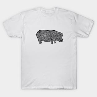 Hippo Ink Art - cool and fun animal design - on white T-Shirt